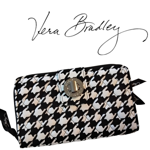 Vera Bradley Handbags - Vera Bradley Quilted Turnlock AND FULL Zip Around Wallet Midnight Houndstooth